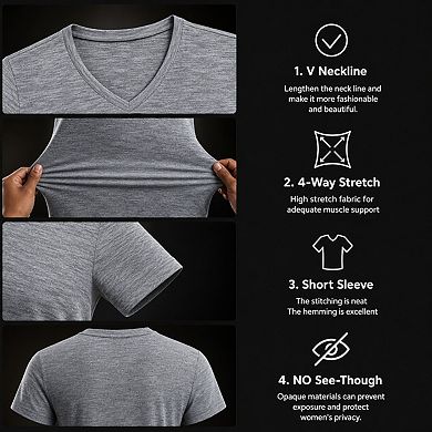 Women's Quick Dry Wicking Athletic Performance Gym T Shirts 7 PK
