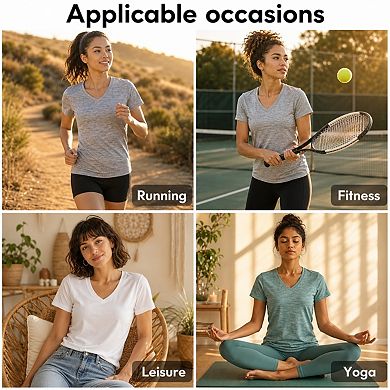 Women's Quick Dry Wicking Athletic Performance Gym T Shirts 7 PK