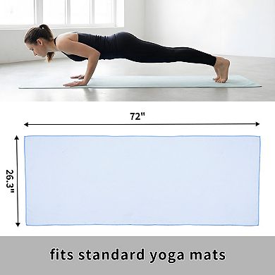 3PCS Double-Sided Flannel Yoga Mat Towel Set Large Non-Slip & Quick Dry Microfiber