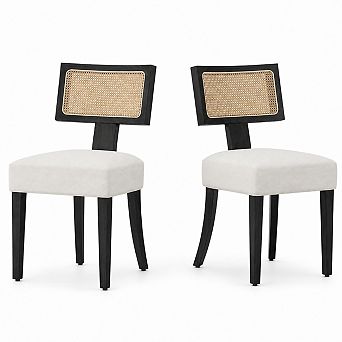 Dining Chairs Set of 2, Mid Century Modern Upholstered Chairs w/Back