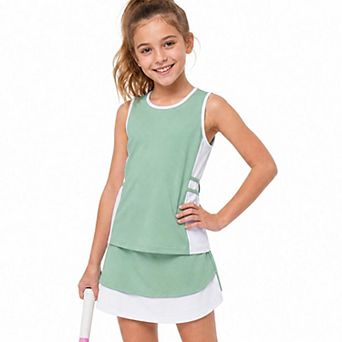 Girls Athletic Tank Top Set, Sleeveless Tennis Style, Casual Sports Outfit for Training daily Wear