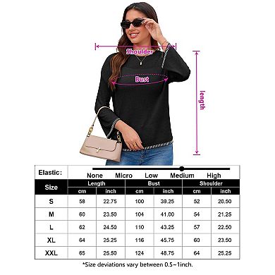 Women’s Crochet Knit Cover-Up Sweater with Crew Neck and 3/4 Sleeves