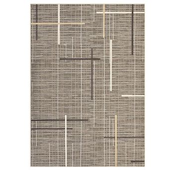 Washable Modern Geometric Area Rug Low Pile, Non Slip, Soft Carpet for Living Room, Collapsible