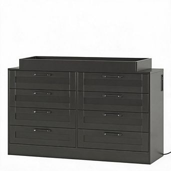 Dresser & Changing Table 8 Wood Drawers with Safety Shelf Multi-Functional Storage