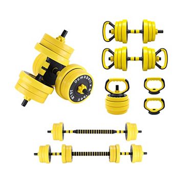 4-in-1 Dumbbell & Barbell Set Adjustable Kettlebell & Pull-Up Stand Included