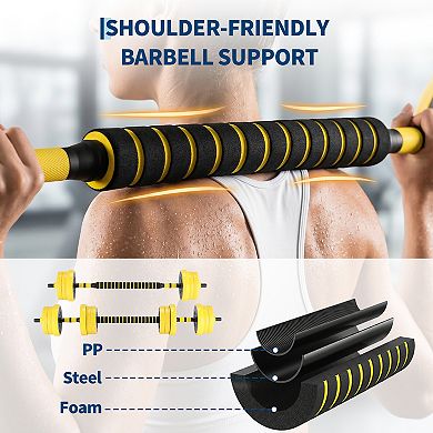4-in-1 Dumbbell & Barbell Set Adjustable Kettlebell & Pull-Up Stand Included