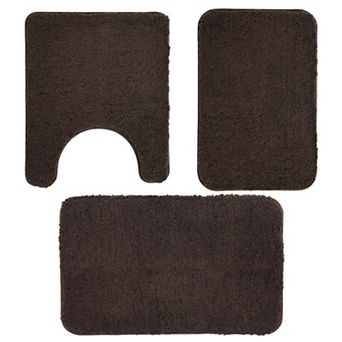 3 pc Bathroom Rug Sets, Thick Microfiber Bath Rugs Quick Drying, Non Slip Absorbent Bath Mat Set