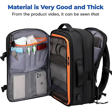 35L Carry On Travel Backpack Weekender Bag Expandable Flight Approved