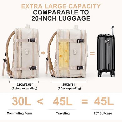 45l Large Travel Backpack Hiking Waterproof Expandable Rucksack