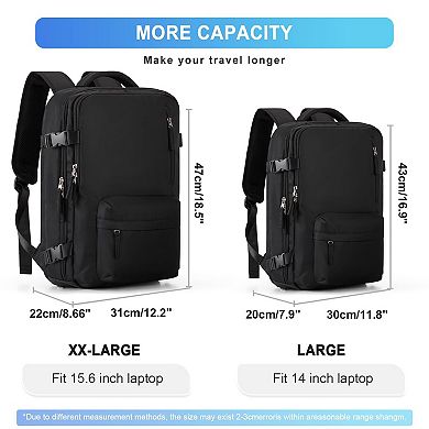 15.6" Travel Backpack Carry-On Hiking Waterproof Shoe Compartment