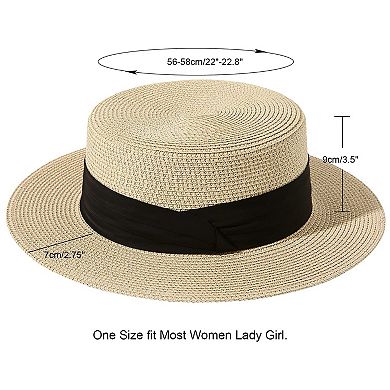 Sun Hats Women Wide Brim Boater Foldable Beach Summer