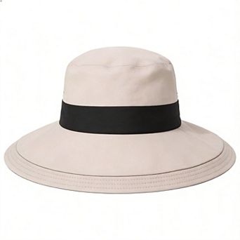 Sun Hat Women UV Protection Waterproof Ponytail Wide Brim Bucket Beach Gardening Travel