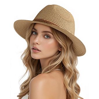 Women's Sun Fedora Packable Beach Hat UPF 50+