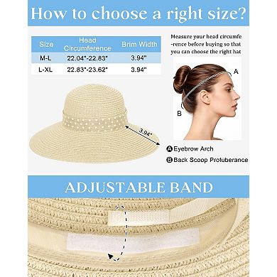 Sun Hat Women UV Protection Wide Brim Beach Packable UPF 50+