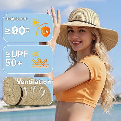 Sun Hat Women UPF 50+ Wide Brim Beach Travel Summer