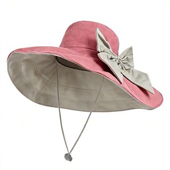 Women's Foldable Floppy Sun Hat Reversible Beach Cap Wide Brim UPF 50+