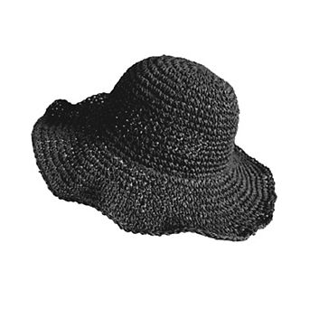Women Handmade Floppy Bucket Sun Hat Wide Brim Packable