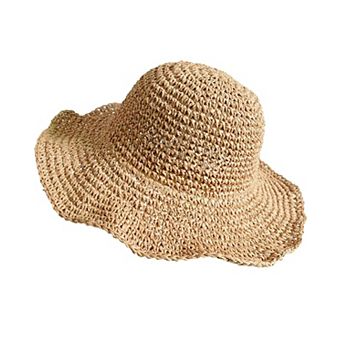 Women Handmade Floppy Bucket Sun Hat Wide Brim Packable