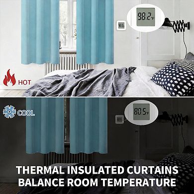 2 Panels Blackout Curtains Grommet Thermal Insulated Room
