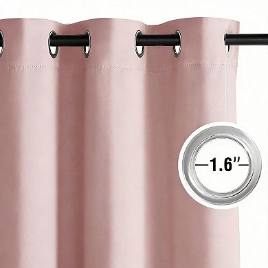 2 Panels Blackout Curtains Thermal Noise Reducing Grommet Window Drapes