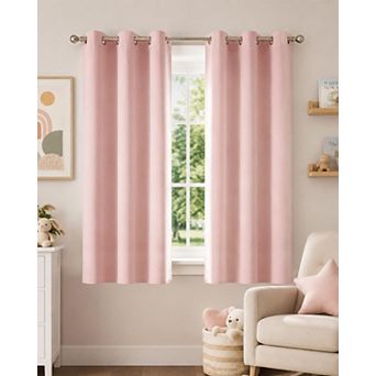 2 Panels Blackout Curtains Thermal Noise Reducing Grommet Window Drapes