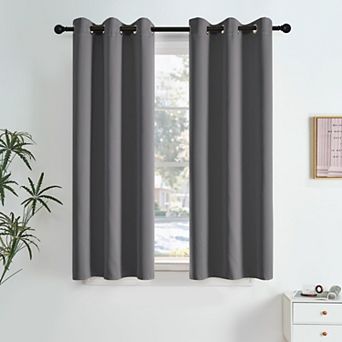 2 Panels Blackout Curtains Thermal Noise Reducing Grommet Window Drapes
