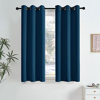 2 Panels Blackout Curtains Thermal Noise Reducing Grommet Window Drapes