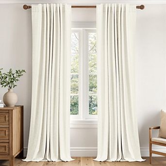 2 Panels Blackout Linen Curtains Thermal Insulated Room