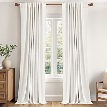 2 Panels Blackout Linen Curtains Thermal Insulated Room