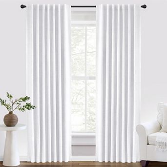 2 Panels Blackout Linen Curtains Thermal Bedroom Drapes