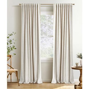 2 Panels Blackout Linen Curtains Thermal Bedroom Drapes