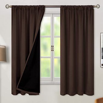 2 Panels Blackout Curtains Thermal Noise Reducing Rod Pocket