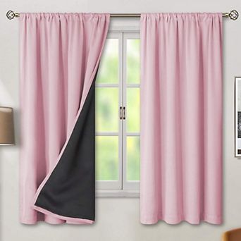 2 Panels Blackout Curtains Thermal Noise Reducing Rod Pocket