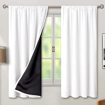 2 Panels Blackout Curtains Thermal Noise Reducing Rod Pocket