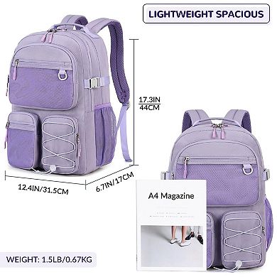 Water Resistant Backpack Multi Pockets School Travel Laptop Bag