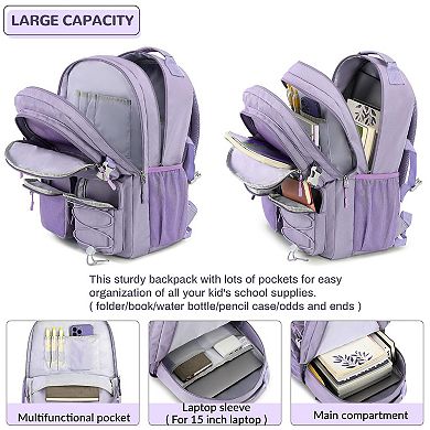 Water Resistant Backpack Multi Pockets School Travel Laptop Bag