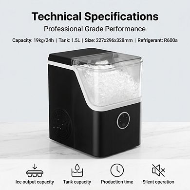 Ice Maker Machine - Portable Countertop Pebble Ice Machine for Drinks