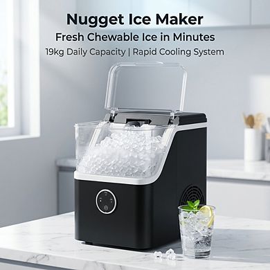 Ice Maker Machine - Portable Countertop Pebble Ice Machine for Drinks