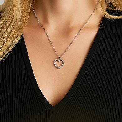 Crystal Heart Necklace with Cubic Zirconia Stones
