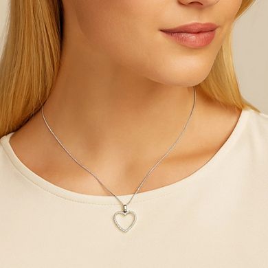 Crystal Heart Necklace with Cubic Zirconia Stones