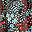 Blue Red Floral