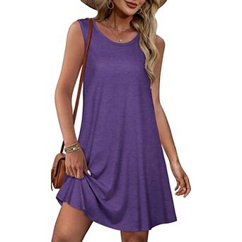 Women Boho Sleeveless Flowy Pocket Sundress