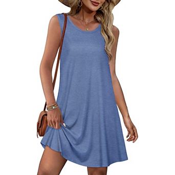 Women Boho Sleeveless Flowy Pocket Sundress