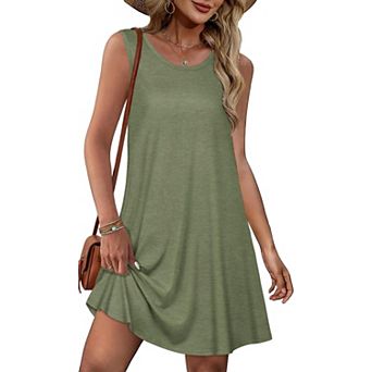 Women Boho Sleeveless Flowy Pocket Sundress