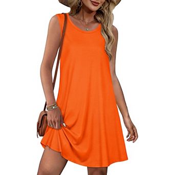 Women Boho Sleeveless Flowy Pocket Sundress