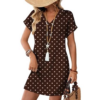 Women Summer autumn Casual Tshirt Dress Midi Beach Vacation Floral