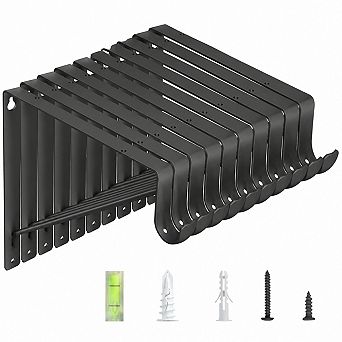 10 Pack Heavy Duty Matte Black Steel Closet Rod Brackets 300 Lbs Load Capacity