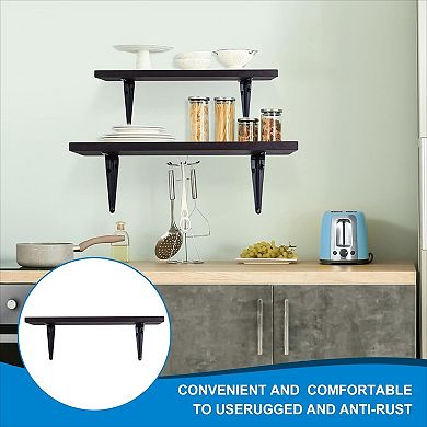 10 Pack Heavy Duty Stainless Steel L Shelf Brackets Floating Wall Mount with Hardware