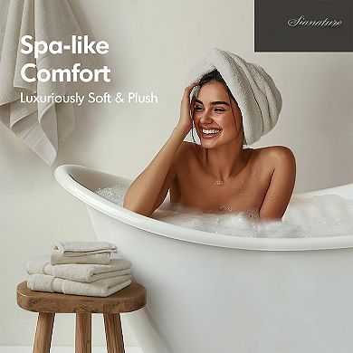 800gsm Cotton Bath Towel Set 8-Piece Highly Absorbent Quick Dry Long-Staple