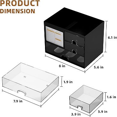 Desk Organizer with 3 Drawers, 4 Compartments, and Pencil Holder